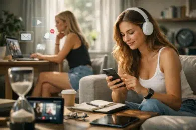 Adultsrach digital lifestyle routine for managing content time and focus