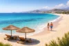 Agios Prokopios Beach Naxos golden sand crystal clear water scenic view