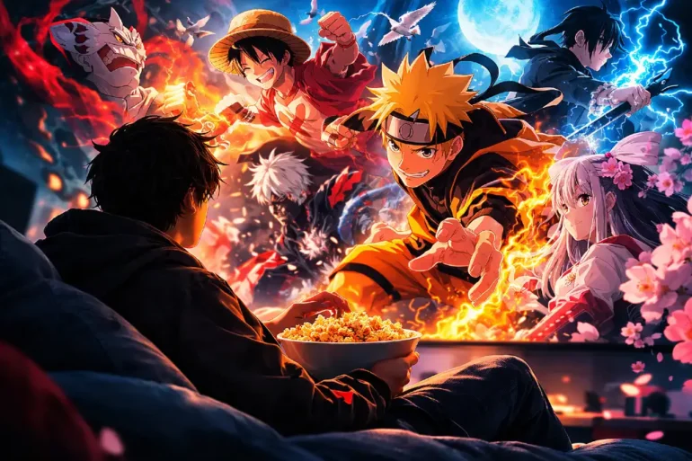 Anoboy Com anime streaming platform interface showing trending anime series