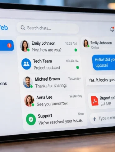 Bale Web messaging platform interface on desktop browser