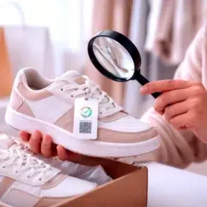 BestShoeSeverShop Product Authenticity verification showing real vs fake shoe quality comparison