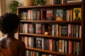 Blackness Library bookshelf featuring Black history, culture, and literature