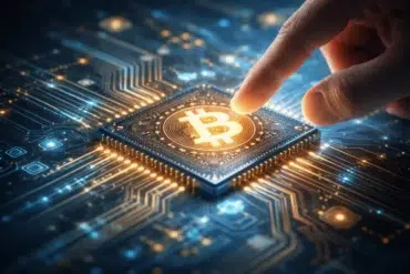 Cryptonewzhub.com computer crypto computing system and blockchain concept illustration