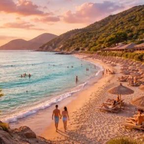 Dafni Beach Zante golden sand and turquoise water in Zakynthos Greece