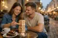 Couple enjoying date night ideas with mini golf, dessert, and a city walk