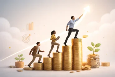 Earnstart.com online earning platform dashboard and workflow illustration