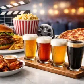 Flix Brewhouse Round Rock menu highlights with burgers, pizza, and craft brews