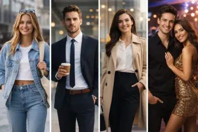 Freebrightsoft.com outfit ideas featuring casual, office, and party looks in one wardrobe