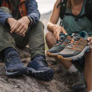 Gore-Tex vs Breathable Mesh Trail Runners comparison on mountain hiking trail