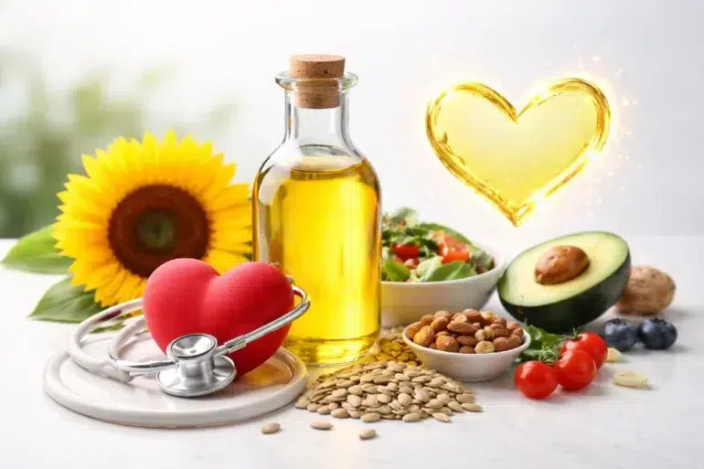 High Oleic Sunflower Oil used in a healthy meal to support heart health and daily nutrition
