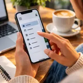 Mmfsl Web Mobile Menu navigation interface on smartphone