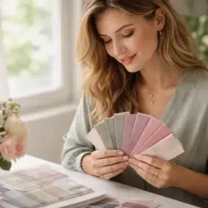 Soft Summer Color Palette featuring muted elegant shades in fashion styling