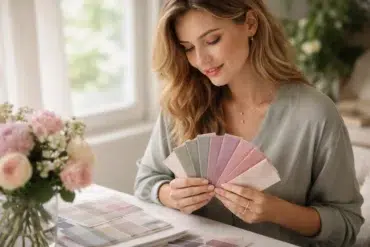 Soft Summer Color Palette featuring muted elegant shades in fashion styling