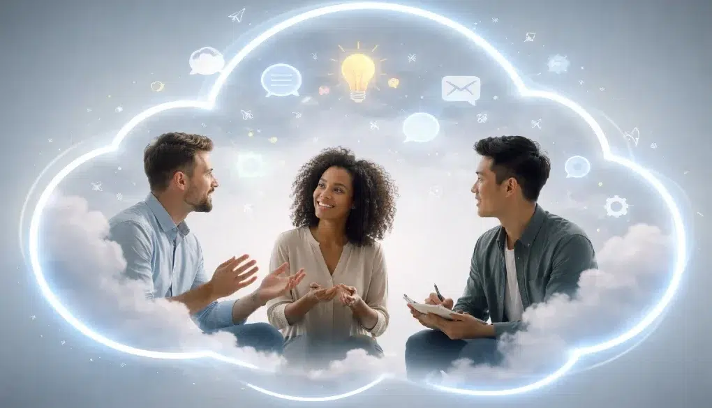 Stormuring concept showing fast-moving digital conversations across online communities