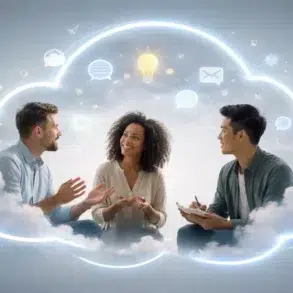 Stormuring concept showing fast-moving digital conversations across online communities