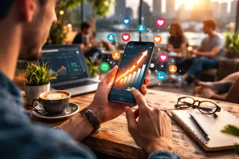 Turuncutakipci Com App interface showing social media follower growth dashboard