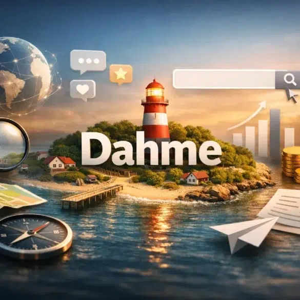 Web Dahme homepage showing weather, webcam, and visitor information for Dahme