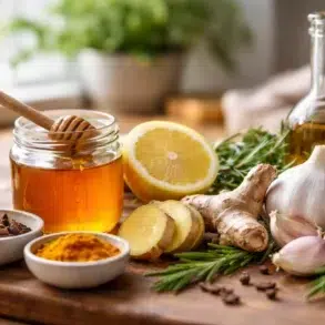 What Is the Strongest Natural Antibiotic for Tooth Infection with clove oil, garlic, and dental care concept