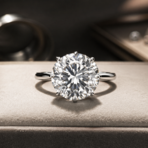 10 Carat Diamond Ring in a luxury solitaire setting with brilliant sparkle