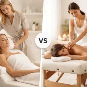 Beauty Bed vs massage table comparison in a salon and treatment room