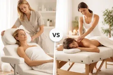 Beauty Bed vs massage table comparison in a salon and treatment room