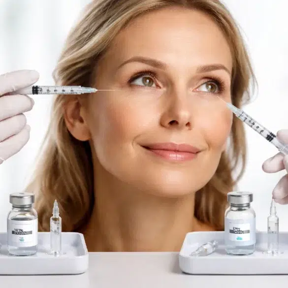 Botox Around Eyes vs filler treatment comparison for crow’s feet and under-eye wrinkles
