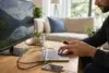 Cable HDMI and USB connected to a laptop, monitor, TV, charger, and external drive for streaming, charging, and file transfers