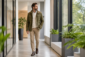 Camping Guide Workplace Styling outfit with outdoor-inspired office layers, utility jacket, tailored trousers, and practical workwear details