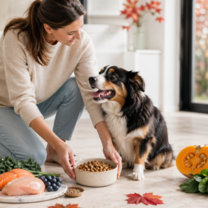 Healthy dog eating nutritious food from trusted Canadian Dog Food Brands
