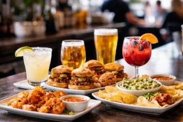 Cheesecake Factory Happy Hour appetizers and drinks served in the bar area during weekday happy hour