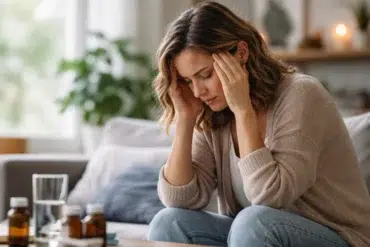 Disease Dis Ease concept showing the connection between mental stress, emotional balance, and physical well being