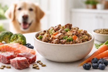 Dr. Marty’s Dog Food freeze-dried raw formula in a bowl for health-conscious pet owners