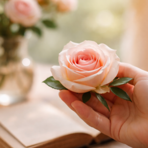 Emma's Rose symbolic floral concept with soft romantic tones