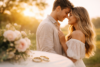 Engagement Photos of a couple sharing natural, romantic moments during a golden hour outdoor session
