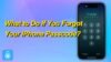 Image of a phone displaying a lock screen with a numeric keypad for passcode entry. Text in yellow reads, "What to Do If You Forgot Your iPhone Passcode?" A blue lock icon is in the corner. The background is a gradient of blue and purple.