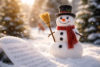 Frosty the Snowman Lyrics holiday article feature image with classic winter snowman scene