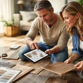 Gen AI Image Analyzer to Answer Questions Flooring helping a homeowner assess floor damage from a photo