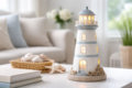 Lighthouse Warmer adding soft coastal ambiance to a cozy living room