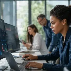 A professional dashboard showing real-time IT infrastructure metrics and logging live data streams for system monitoring.