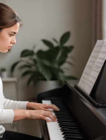 Beginner learning piano through Online Klaverundervisning at home