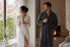 Comfortable robes for women and men in soft seasonal fabrics for relaxing at home