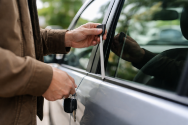 Slim Jim Tool being discussed in the context of vehicle lockouts, safety risks, and legal concerns