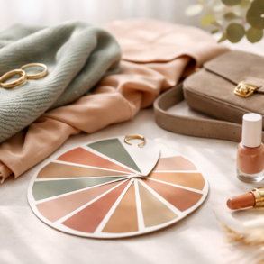 Soft Autumn Color Palette featuring warm muted clothing colors, earthy neutrals, sage, terracotta, dusty teal, and soft flattering seasonal tones