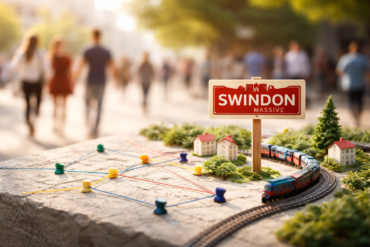 Swindon Massive concept showing local identity, town culture, and internet search interest in Swindon