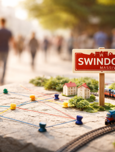 Swindon Massive concept showing local identity, town culture, and internet search interest in Swindon