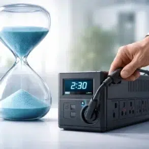 Uninterruptible Power Supply Hours showing UPS runtime for home and office devices during a power outage