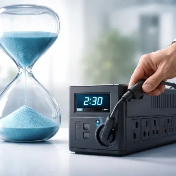 Uninterruptible Power Supply Hours showing UPS runtime for home and office devices during a power outage