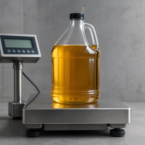 Weight of Diesel Fuel per US Gallon shown with diesel storage tank and fuel load calculation