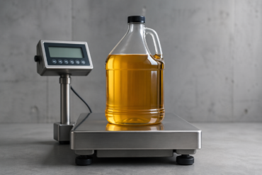 Weight of Diesel Fuel per US Gallon shown with diesel storage tank and fuel load calculation