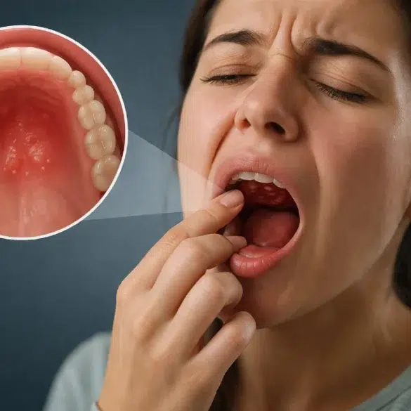 Why does the roof of my mouth hurt showing burns sores and irritation inside mouth